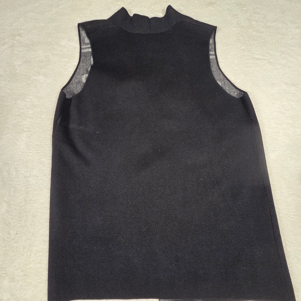 Lauren Michelle Sweater Vest Women S Black‎ White  Floral Knit Artsy Boho - Picture 2 of 6